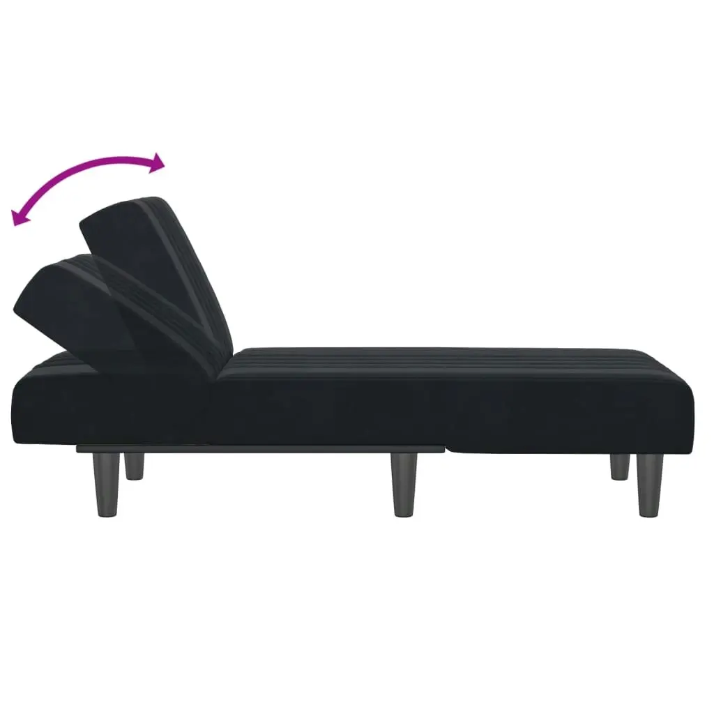 Chaise Longue Black Velvet 352829