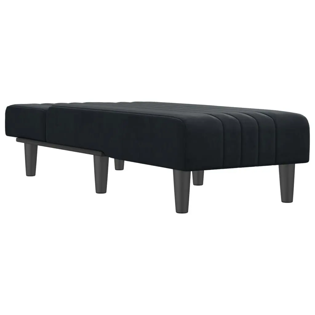 Chaise Longue Black Velvet 352829