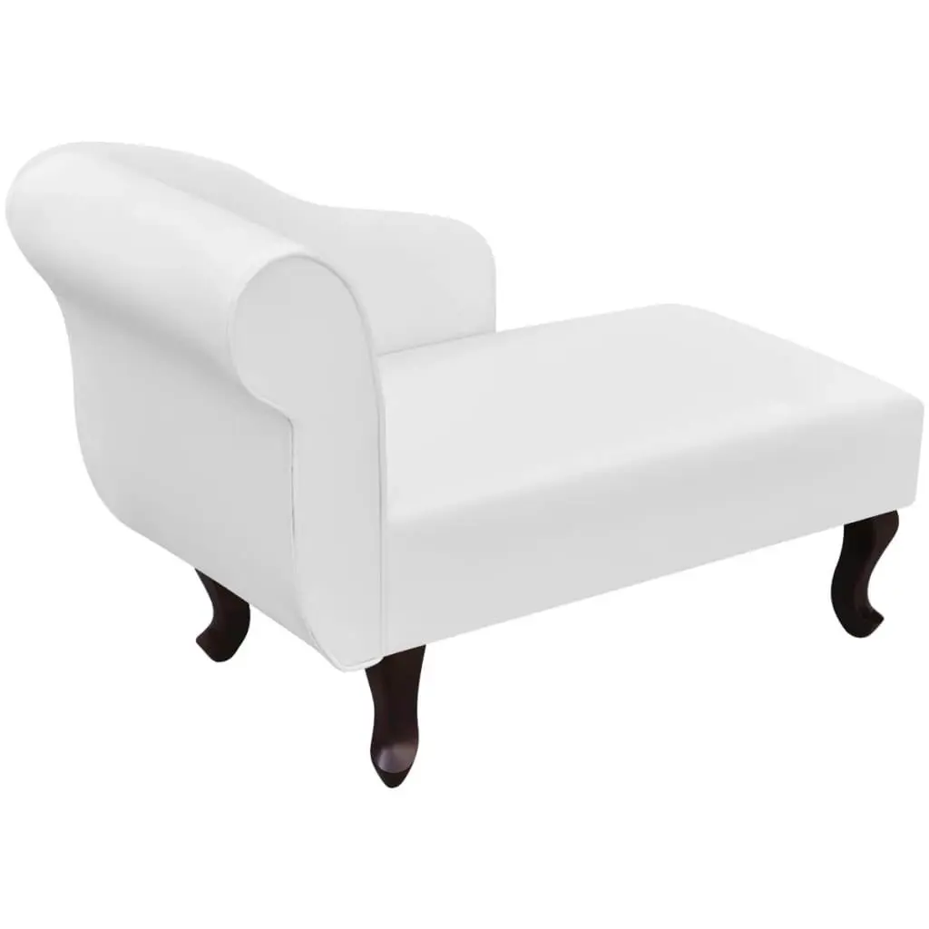 Chaise Longue White Faux Leather 242405