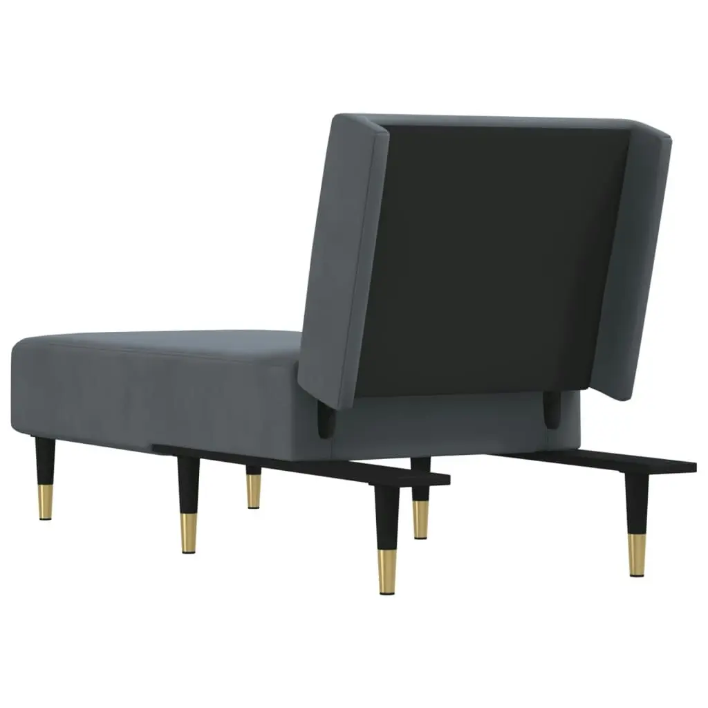 Chaise Longue Dark Grey Velvet 352803