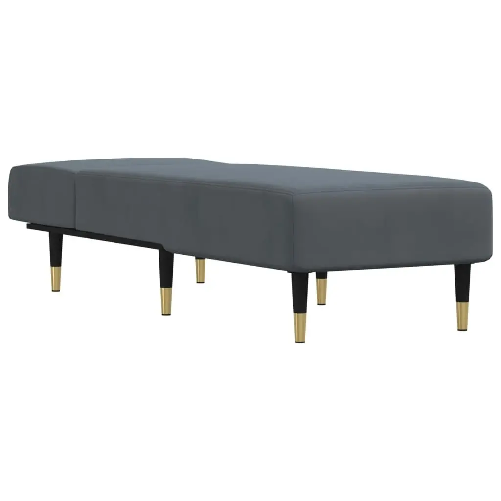 Chaise Longue Dark Grey Velvet 352803