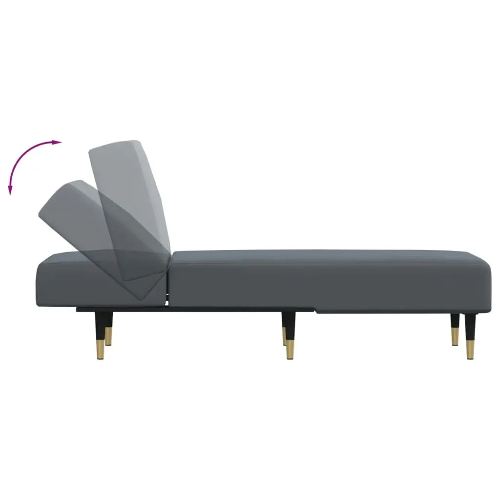 Chaise Longue Dark Grey Velvet 352803