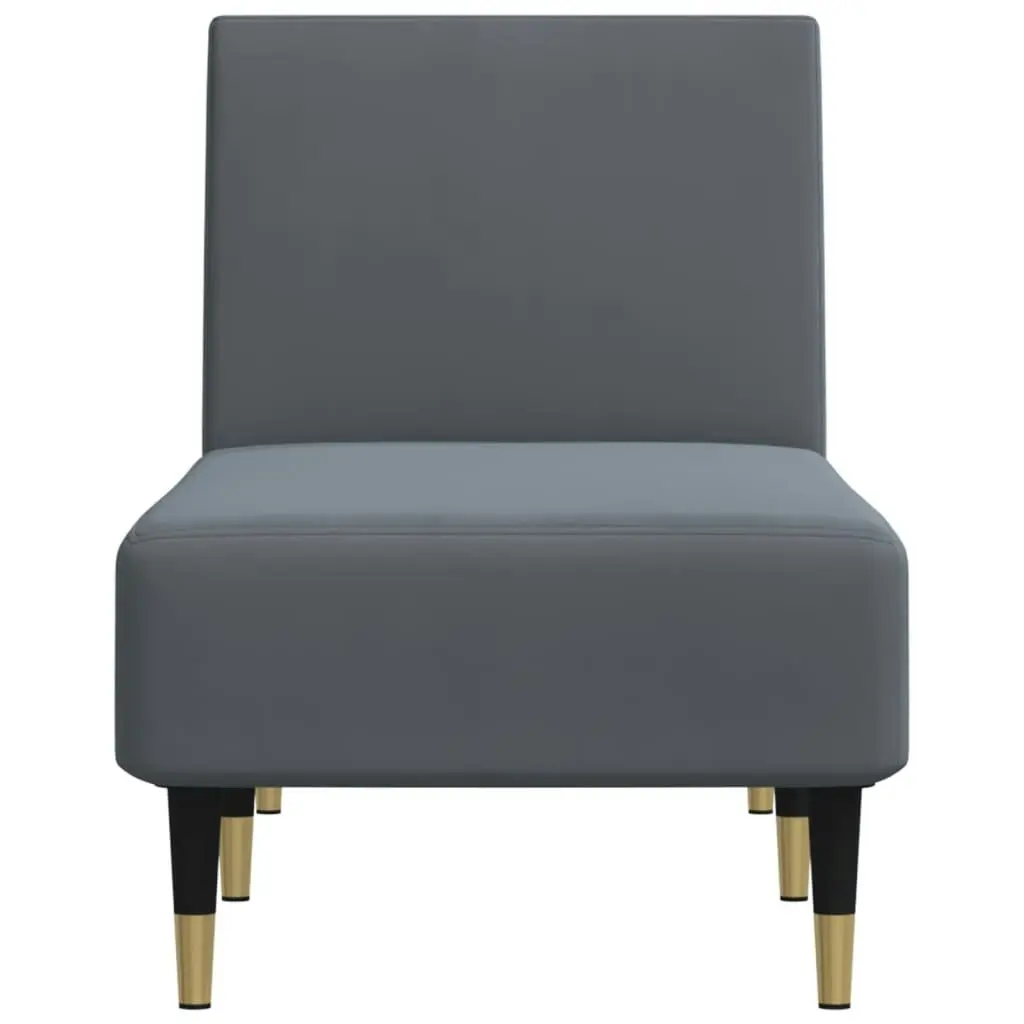 Chaise Longue Dark Grey Velvet 352803