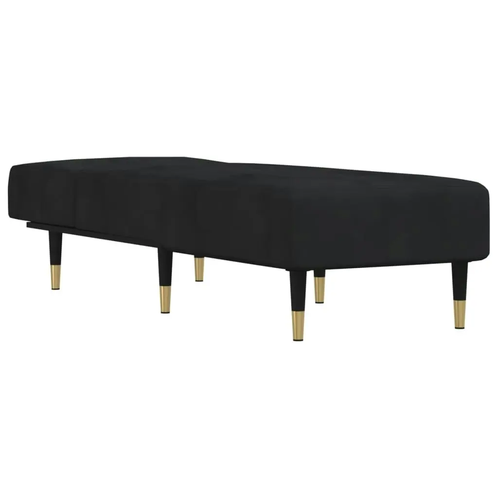 Chaise Longue Black Velvet 352805