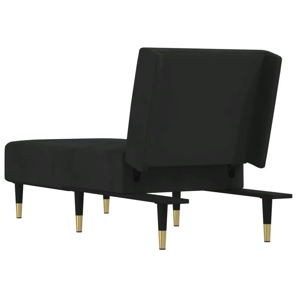 Chaise Longue Black Velvet 352805