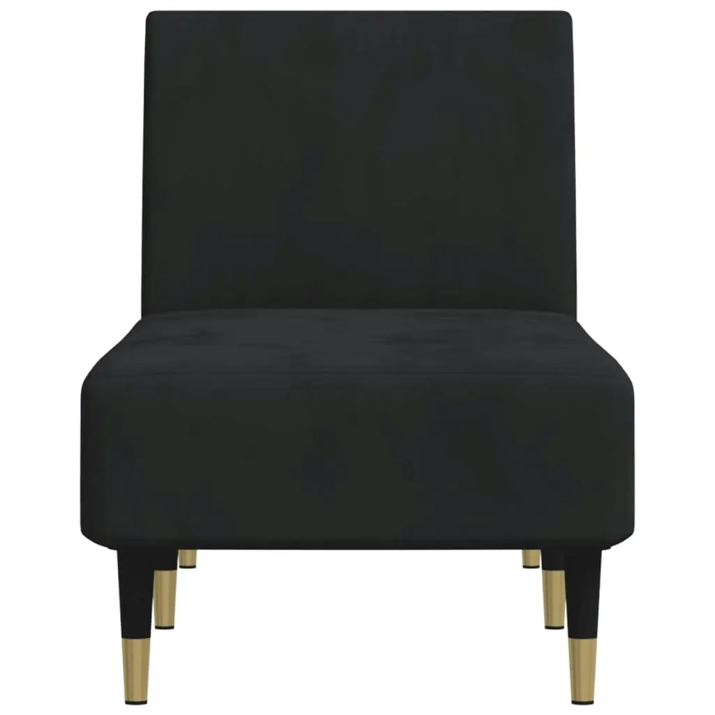 Chaise Longue Black Velvet 352805