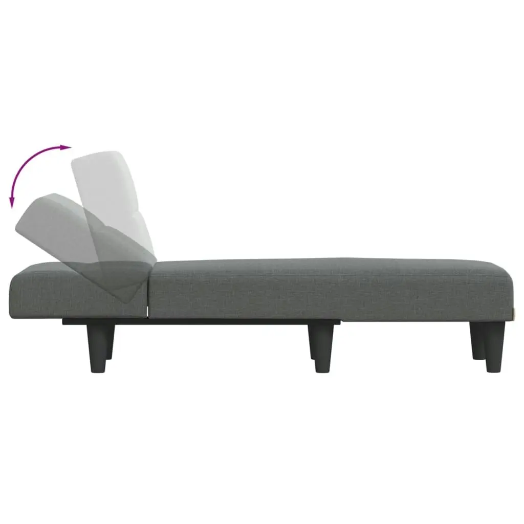 Chaise Longue Dark Grey Fabric 352817