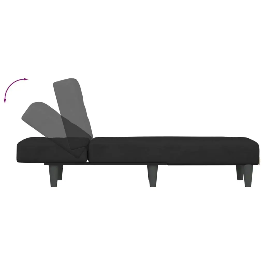 Chaise Longue Black Velvet 352863