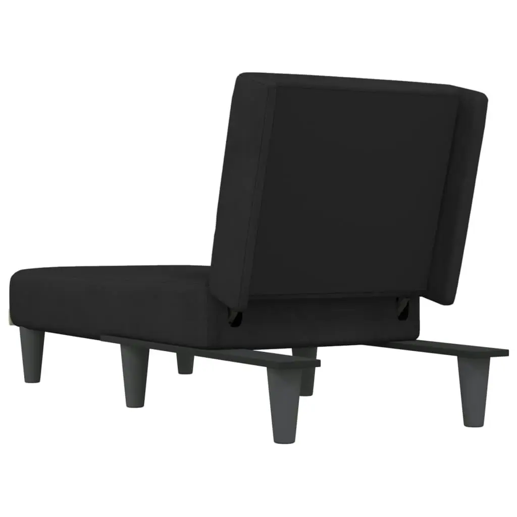 Chaise Longue Black Velvet 352863