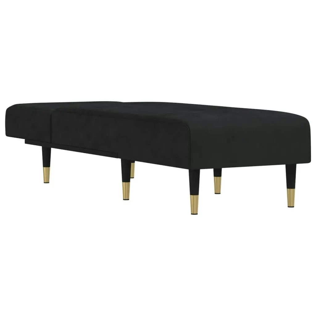 Chaise Longue Black Velvet 352811