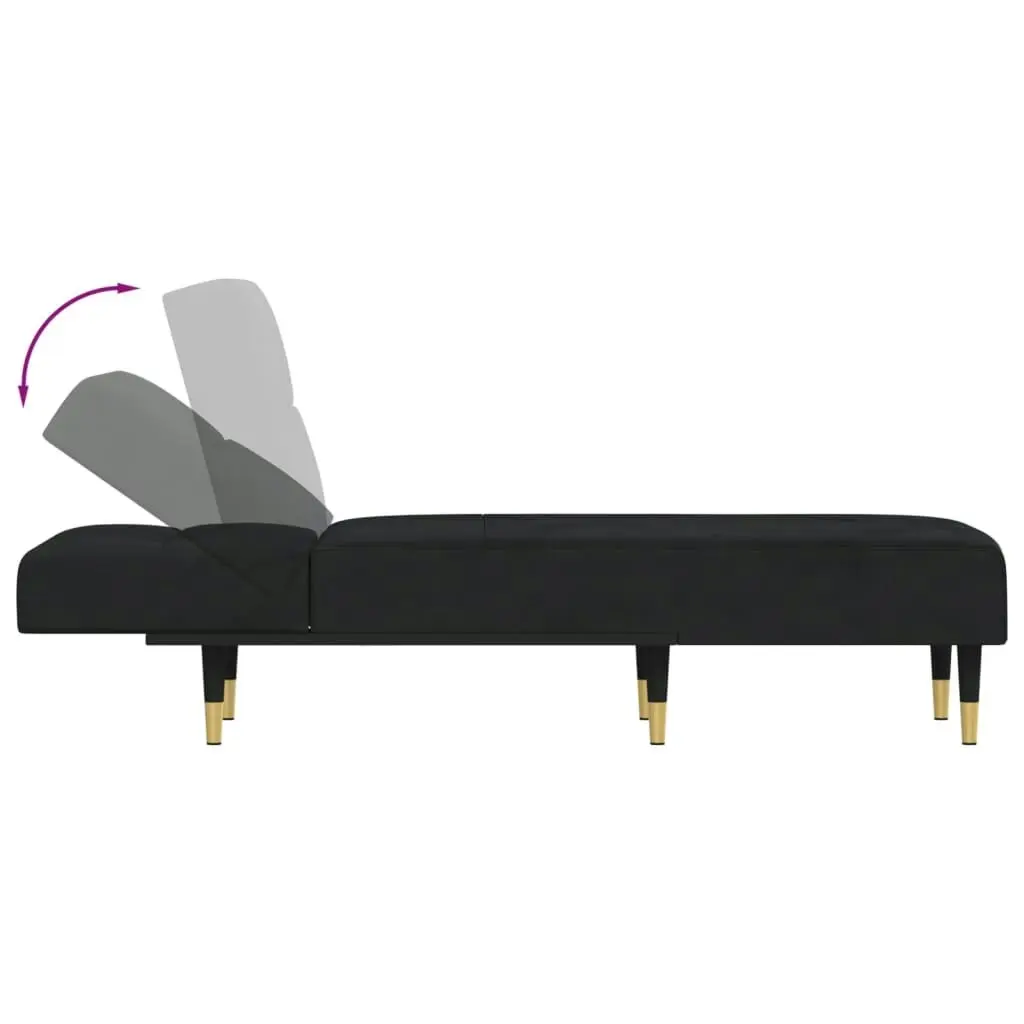 Chaise Longue Black Velvet 352811