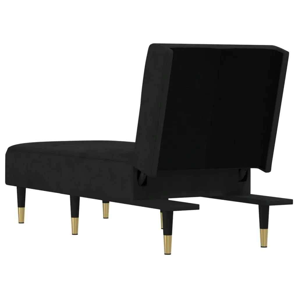 Chaise Longue Black Velvet 352811