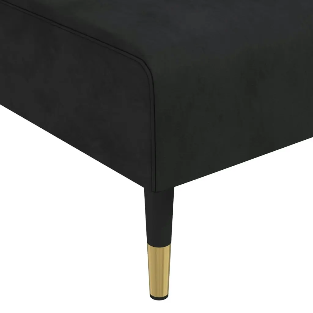 Chaise Longue Black Velvet 352811