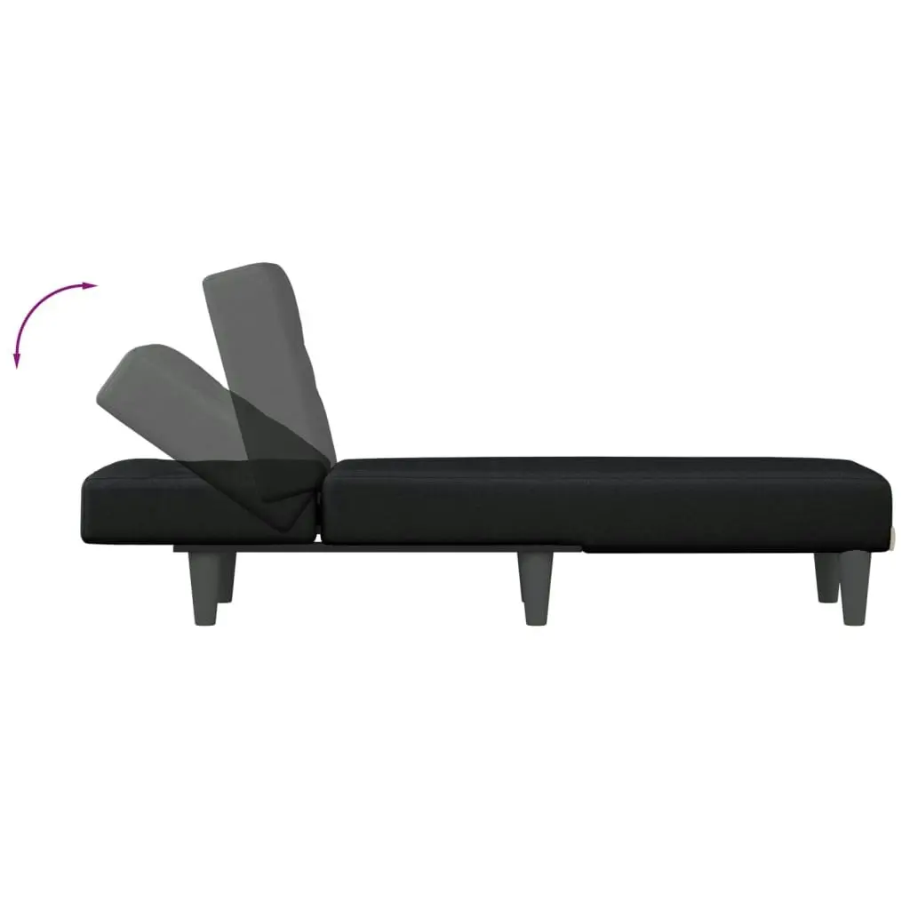 Chaise Longue Black Fabric 352858