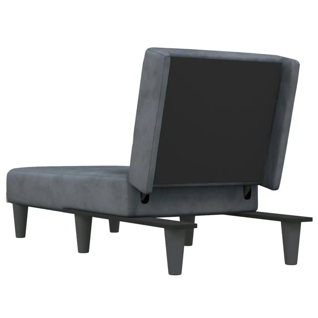 Chaise Longue Dark Grey Velvet 352861