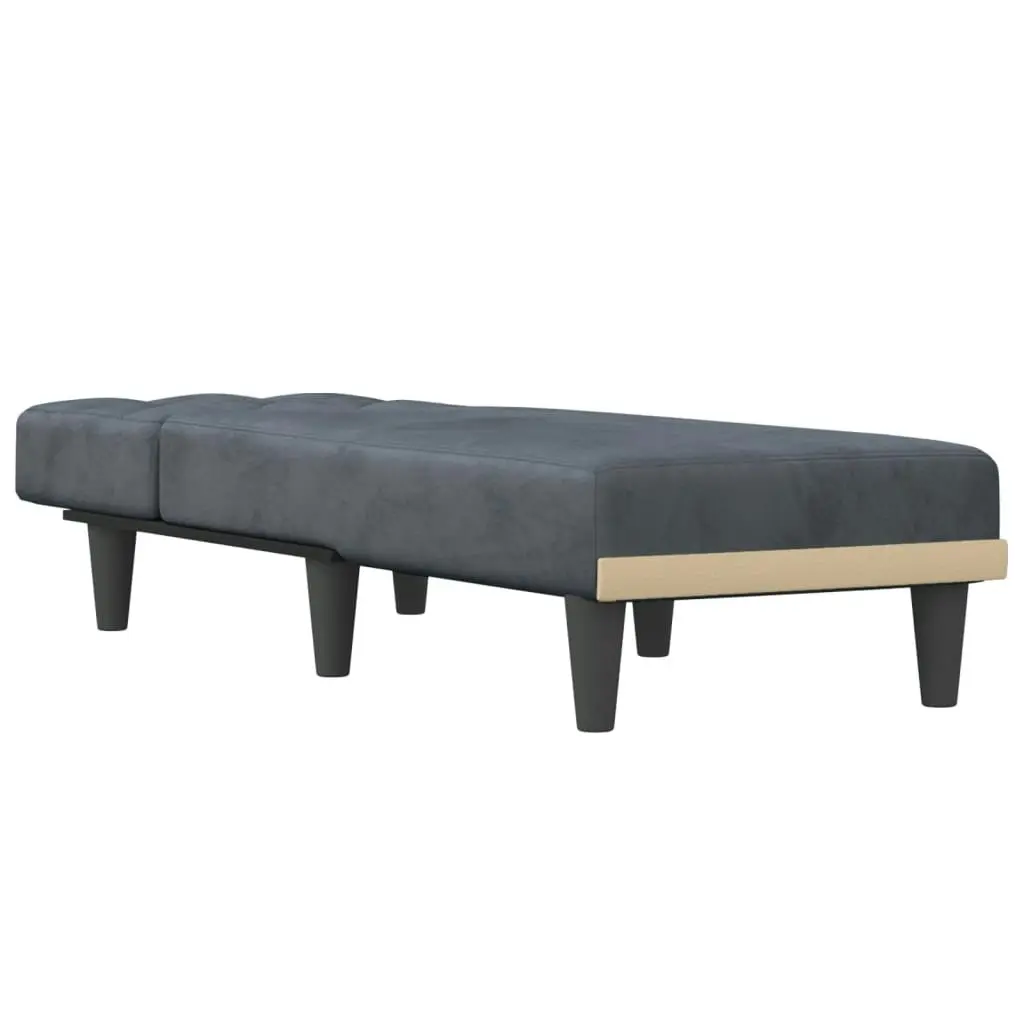 Chaise Longue Dark Grey Velvet 352861