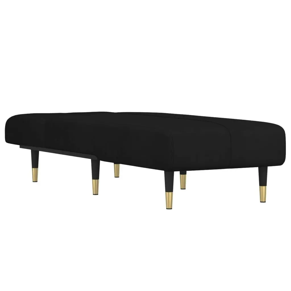 Chaise Longue Black Velvet 352796