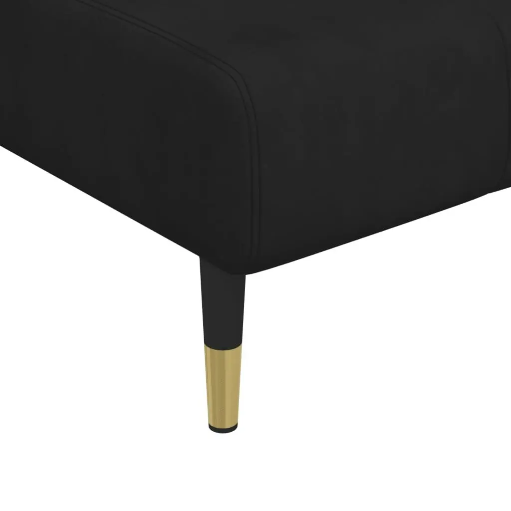 Chaise Longue Black Velvet 352796