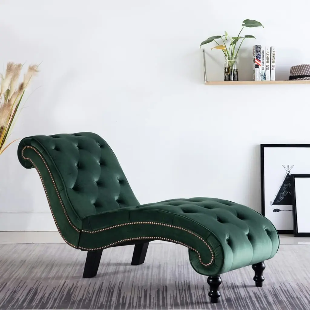 Chaise Lounge Green Velvet 248610