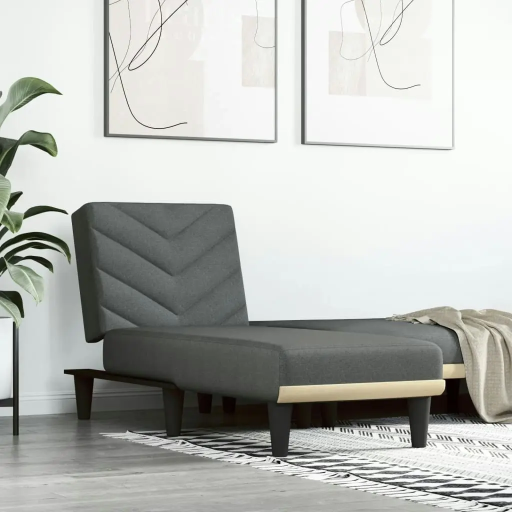 Chaise Longue Dark Grey Fabric 352854