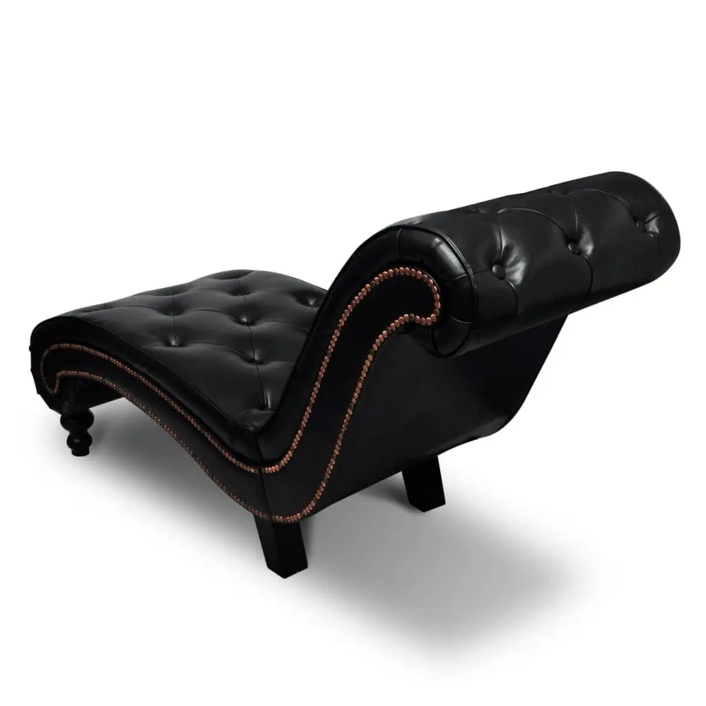 Chaise Longue Brown Faux Leather 240407