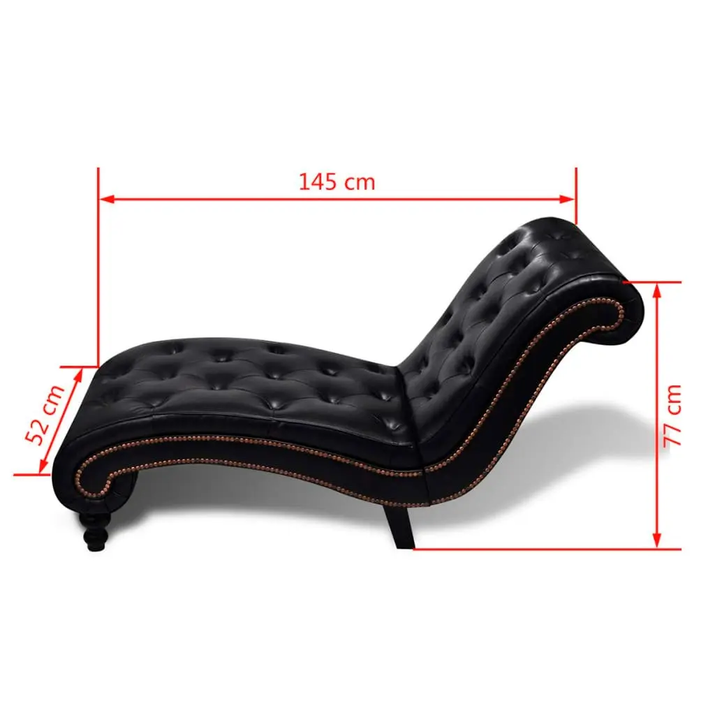 Chaise Longue Brown Faux Leather 240407