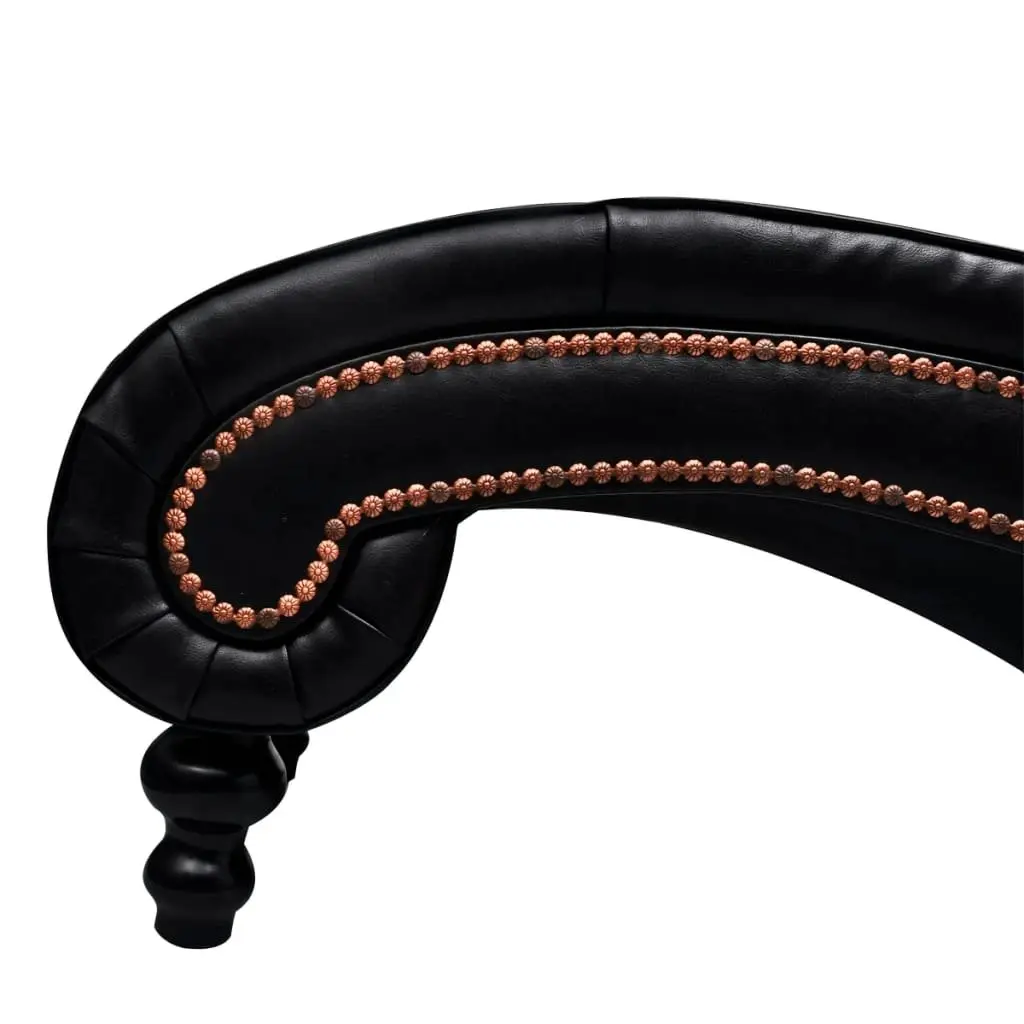 Chaise Longue Brown Faux Leather 240407