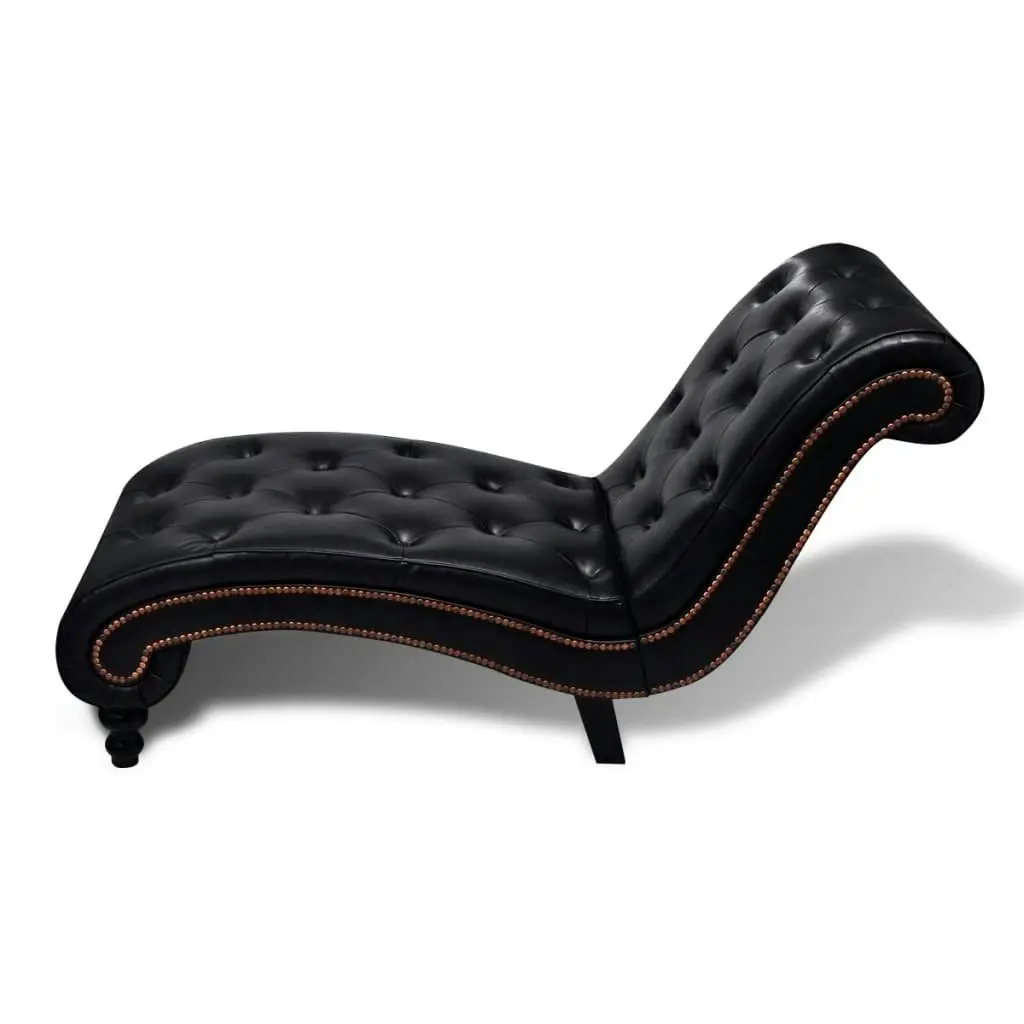 Chaise Longue Brown Faux Leather 240407