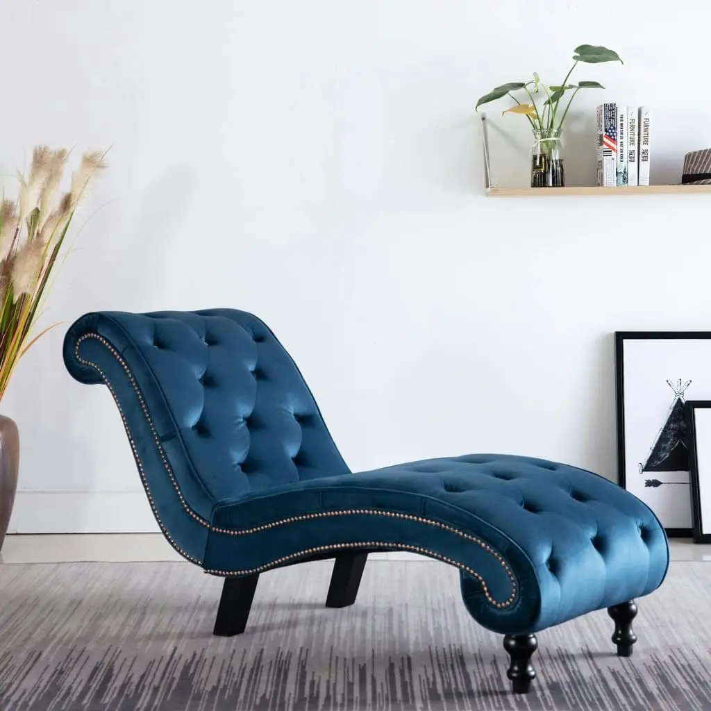 Chaise Lounge Blue Velvet 248608