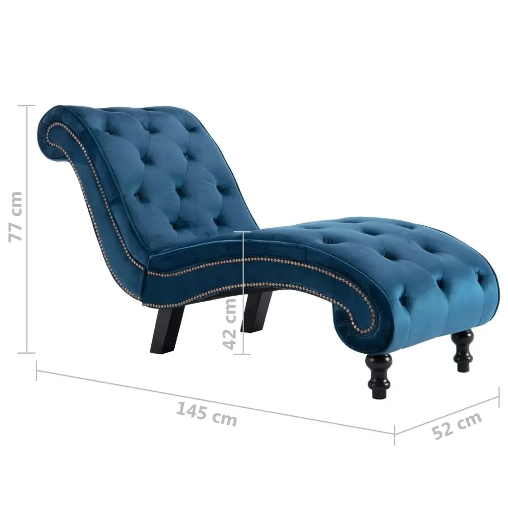 Chaise Lounge Blue Velvet 248608