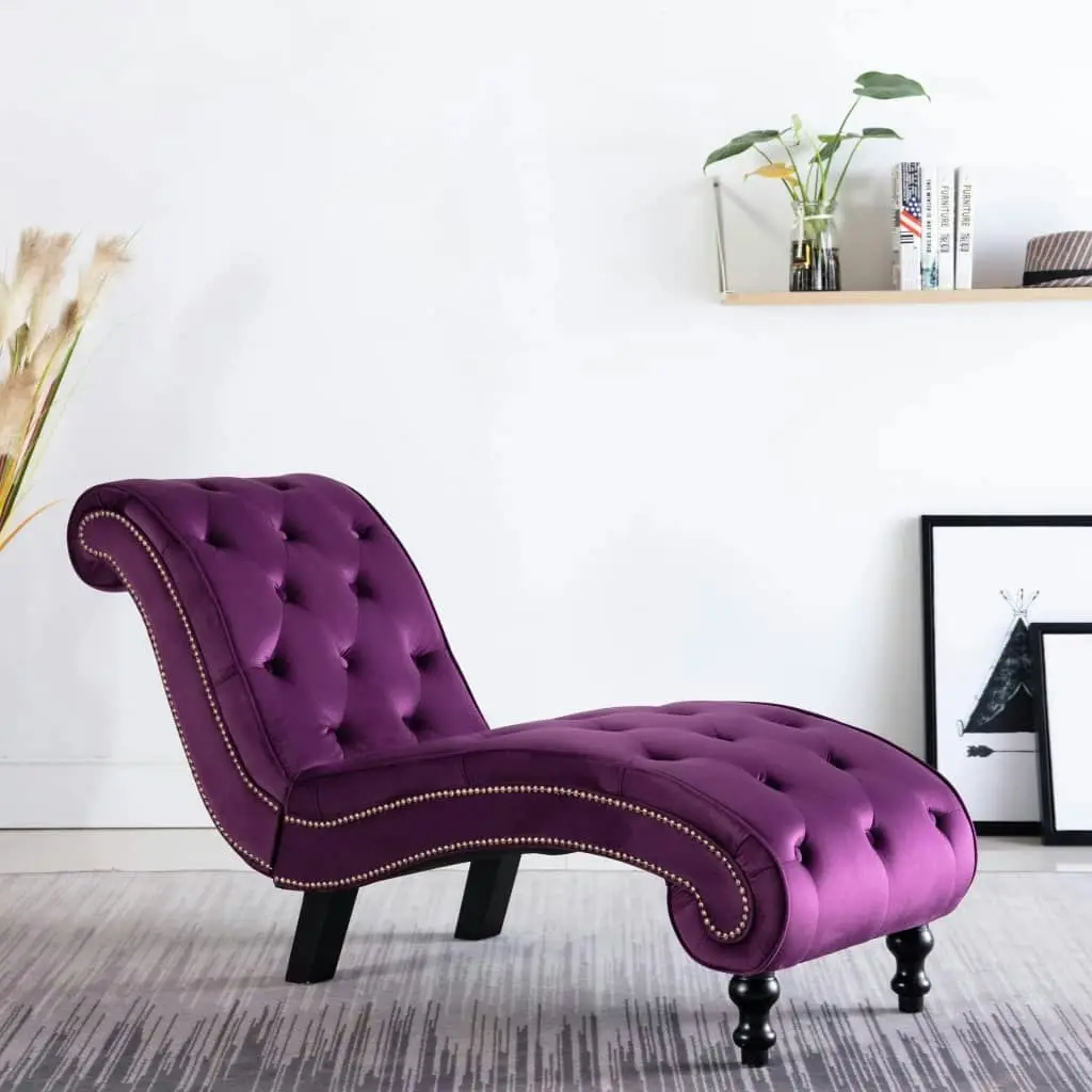 Chaise Lounge Purple Velvet 248612