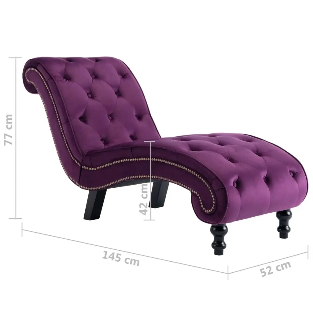 Chaise Lounge Purple Velvet 248612