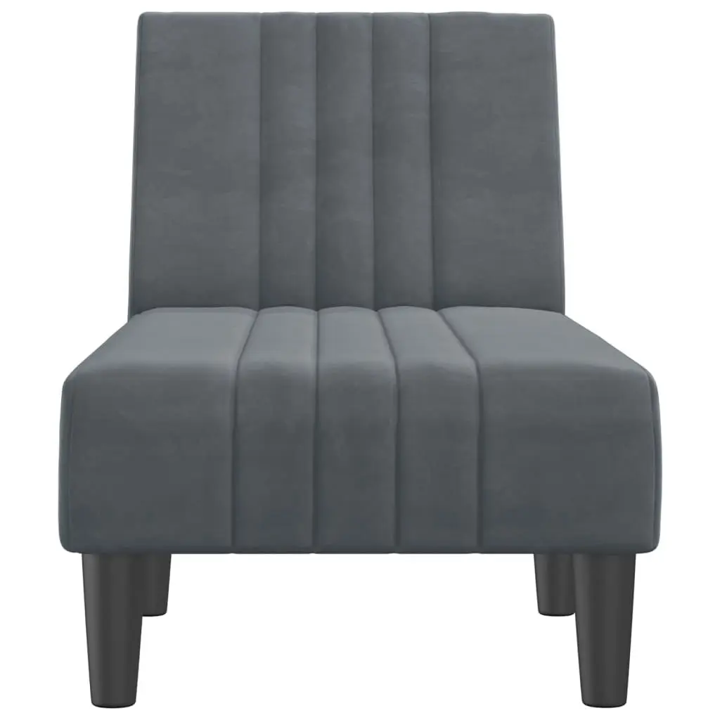 Chaise Longue Dark Grey Velvet 352827