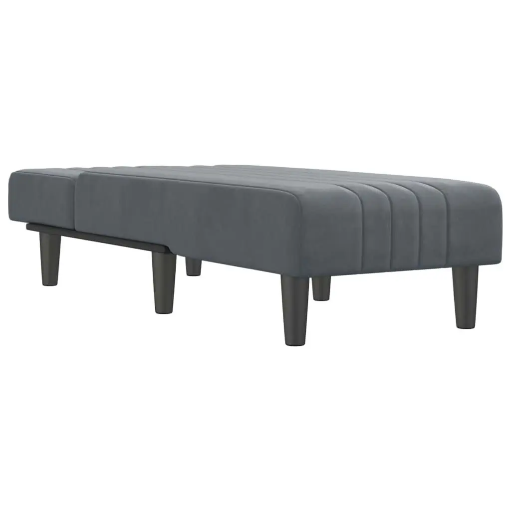 Chaise Longue Dark Grey Velvet 352827