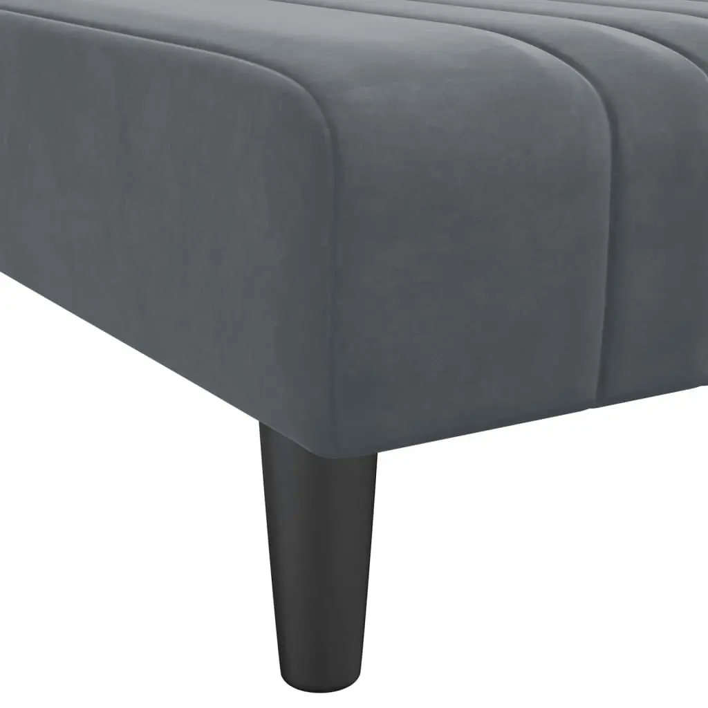 Chaise Longue Dark Grey Velvet 352827