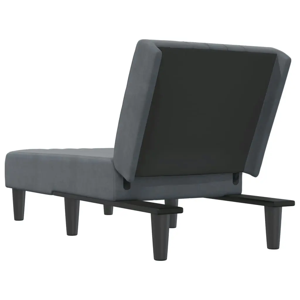 Chaise Longue Dark Grey Velvet 352827