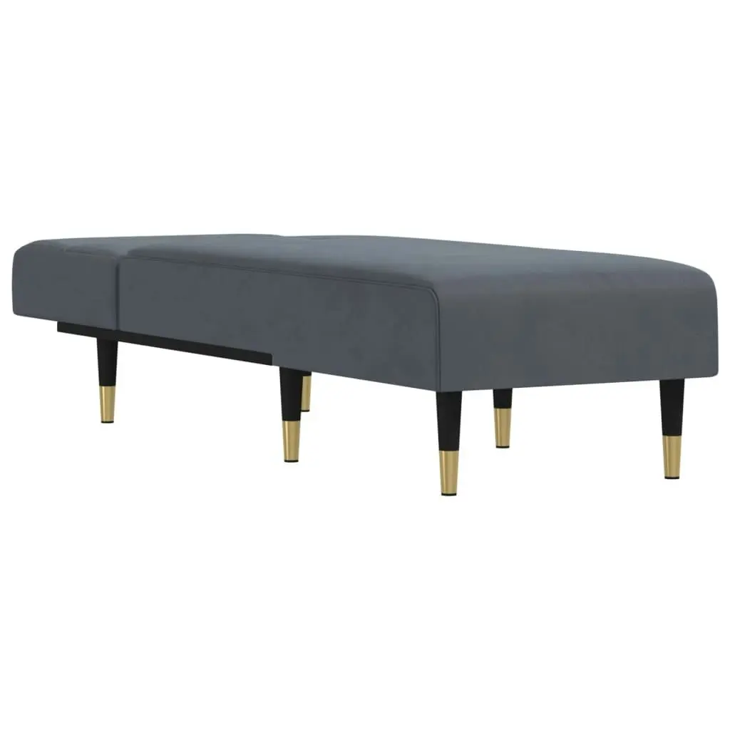 Chaise Longue Dark Grey Velvet 352809