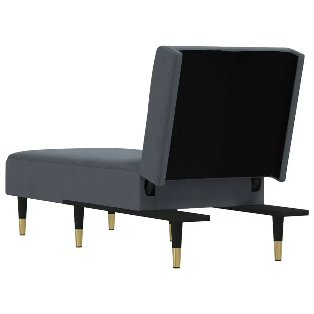 Chaise Longue Dark Grey Velvet 352809