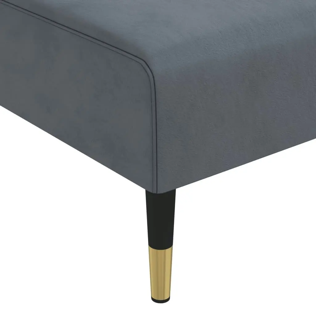 Chaise Longue Dark Grey Velvet 352809