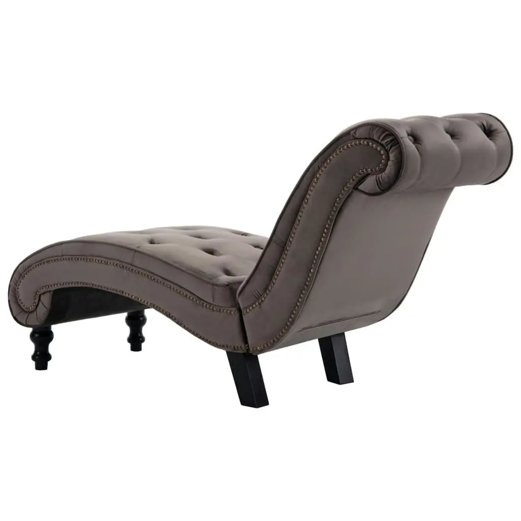 Chaise Lounge Grey Velvet 248609