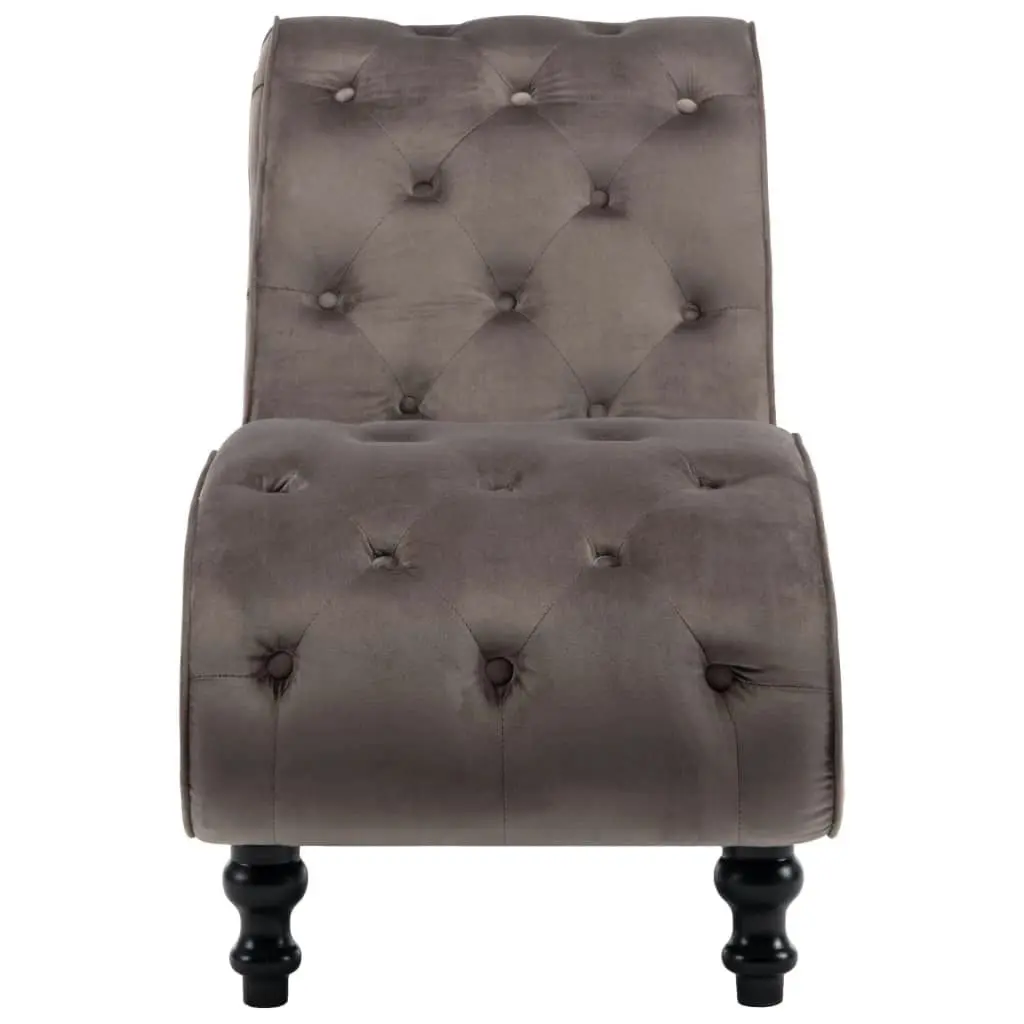 Chaise Lounge Grey Velvet 248609