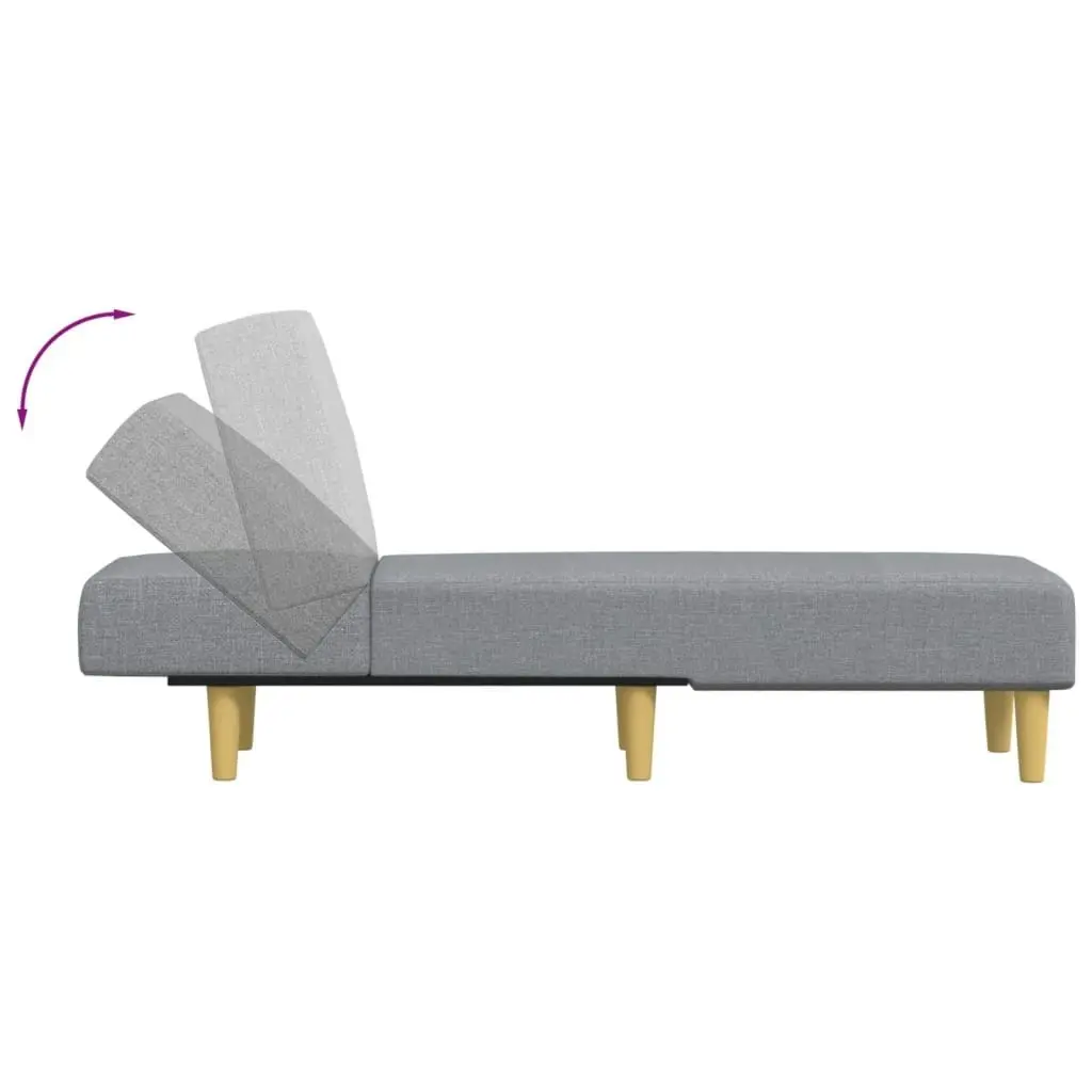 Chaise Longue Light Grey Fabric 352798