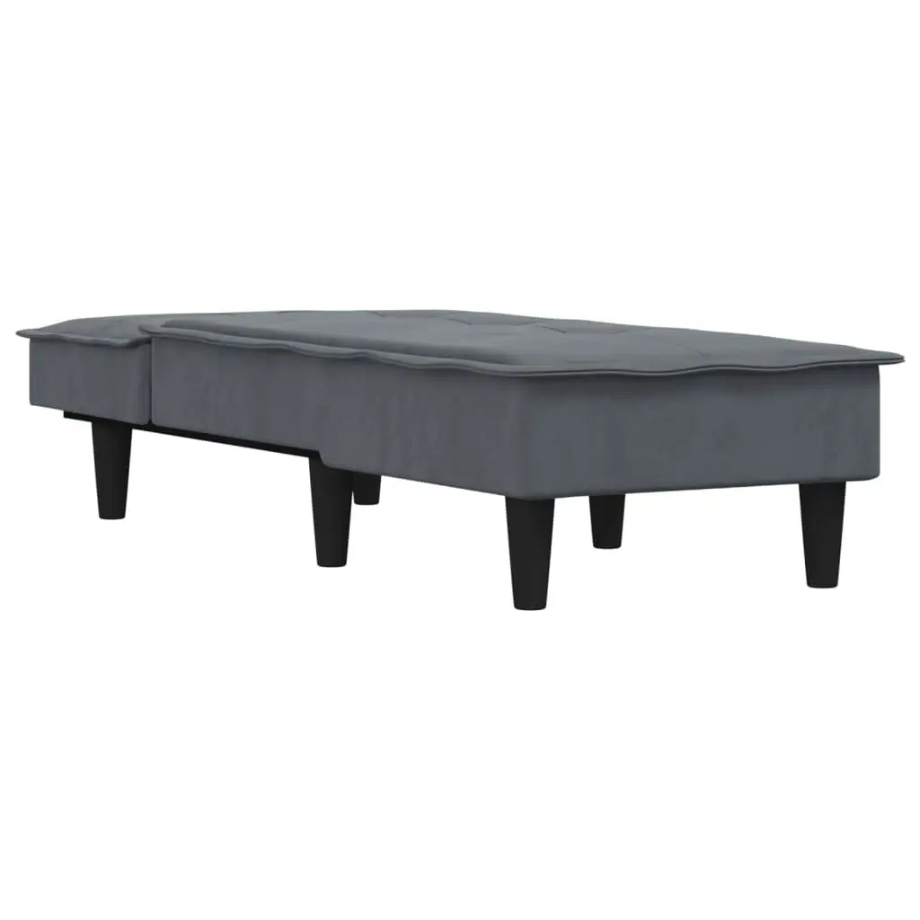 Chaise Longue Dark Grey Velvet 352845