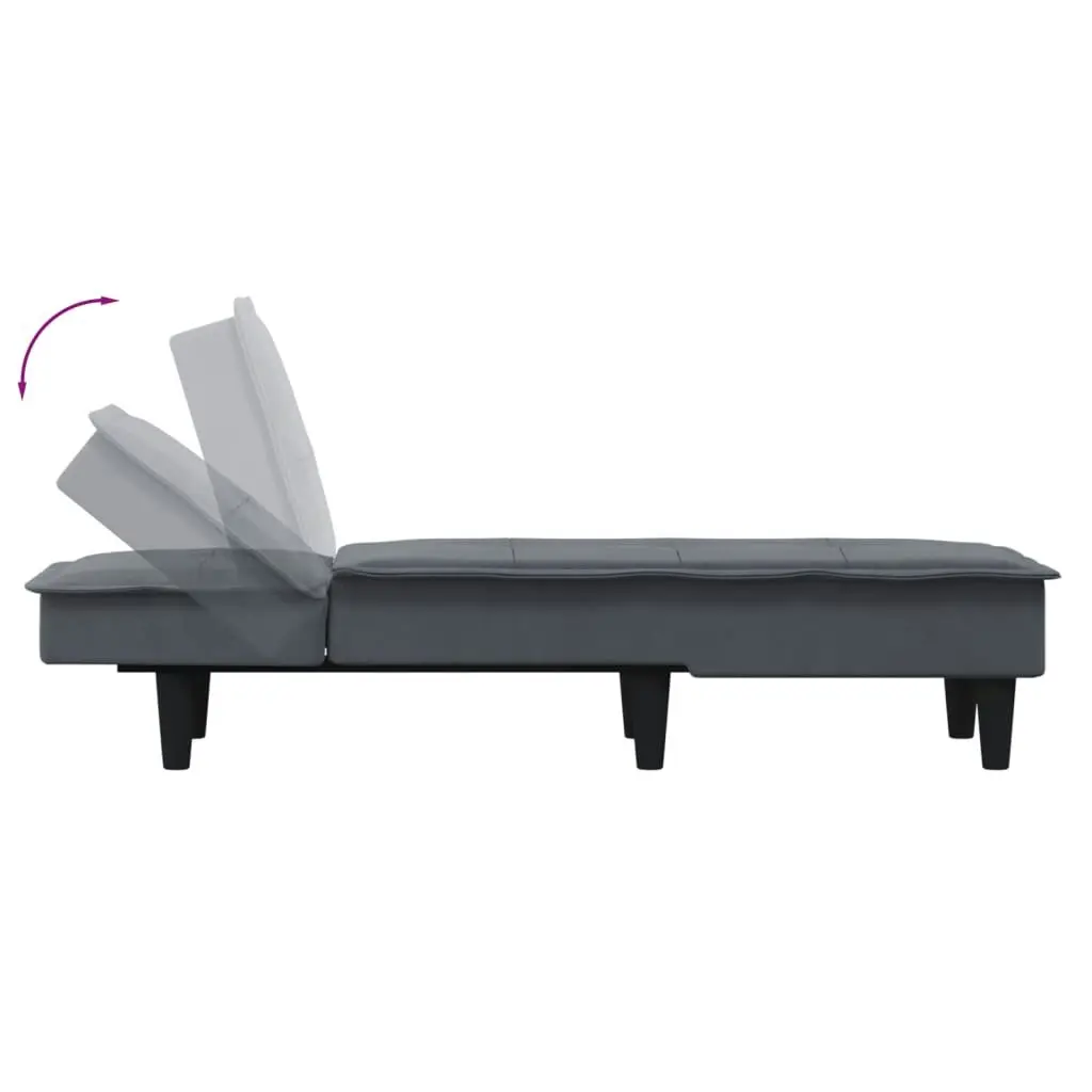 Chaise Longue Dark Grey Velvet 352845