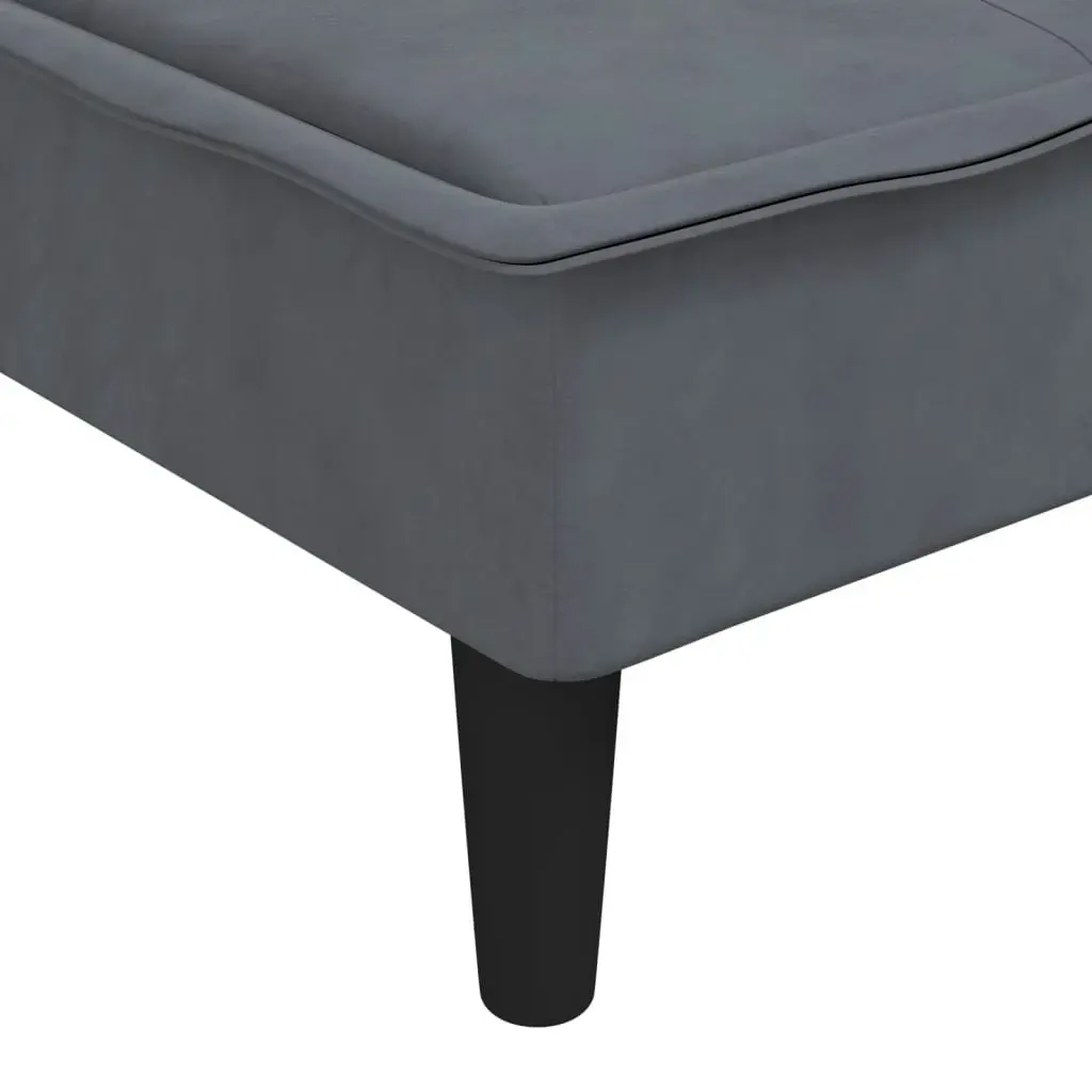 Chaise Longue Dark Grey Velvet 352845