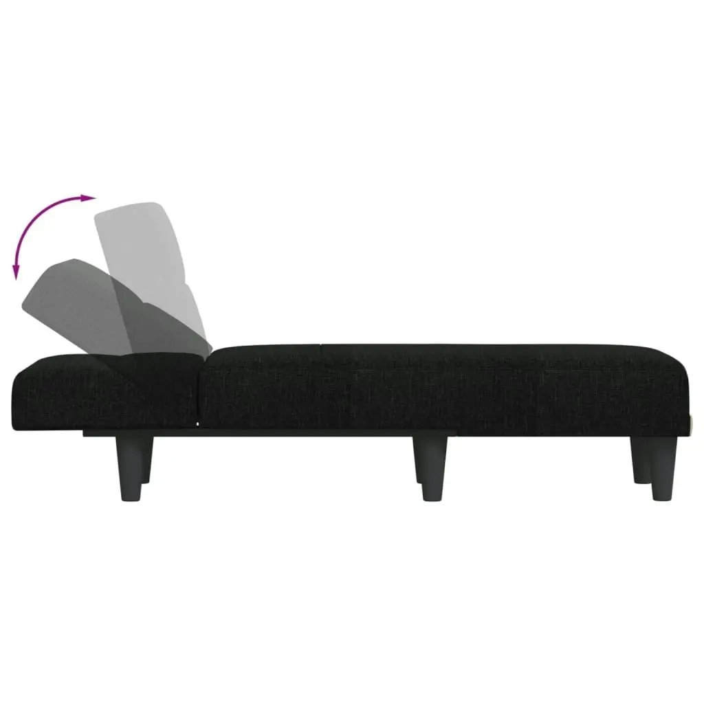 Chaise Longue Black Fabric 352815