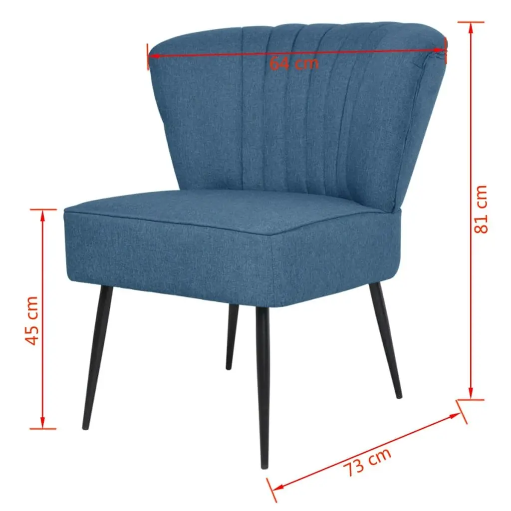 Cocktail Chair Blue Fabric 244098