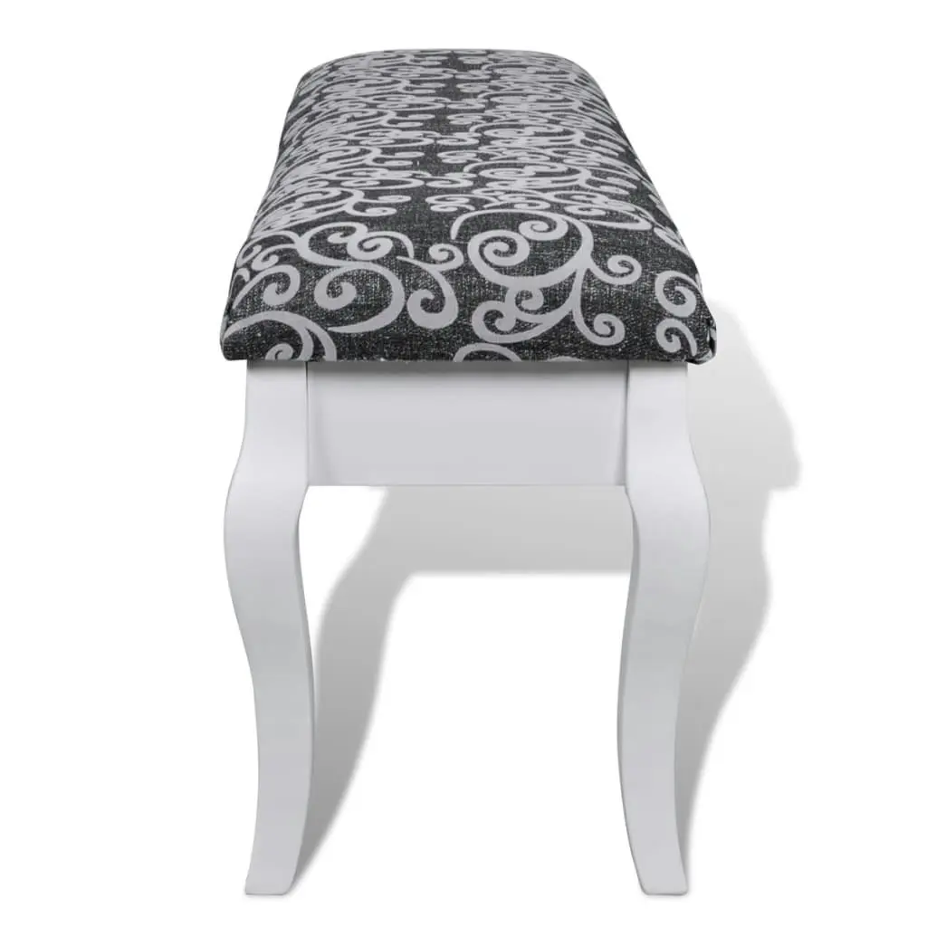 Cushioned Hocker for Dressing Table 2-Seater Black 110 cm 240563