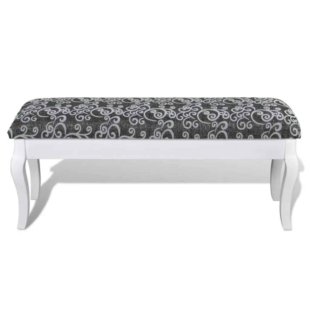 Cushioned Hocker for Dressing Table 2-Seater Black 110 cm 240563