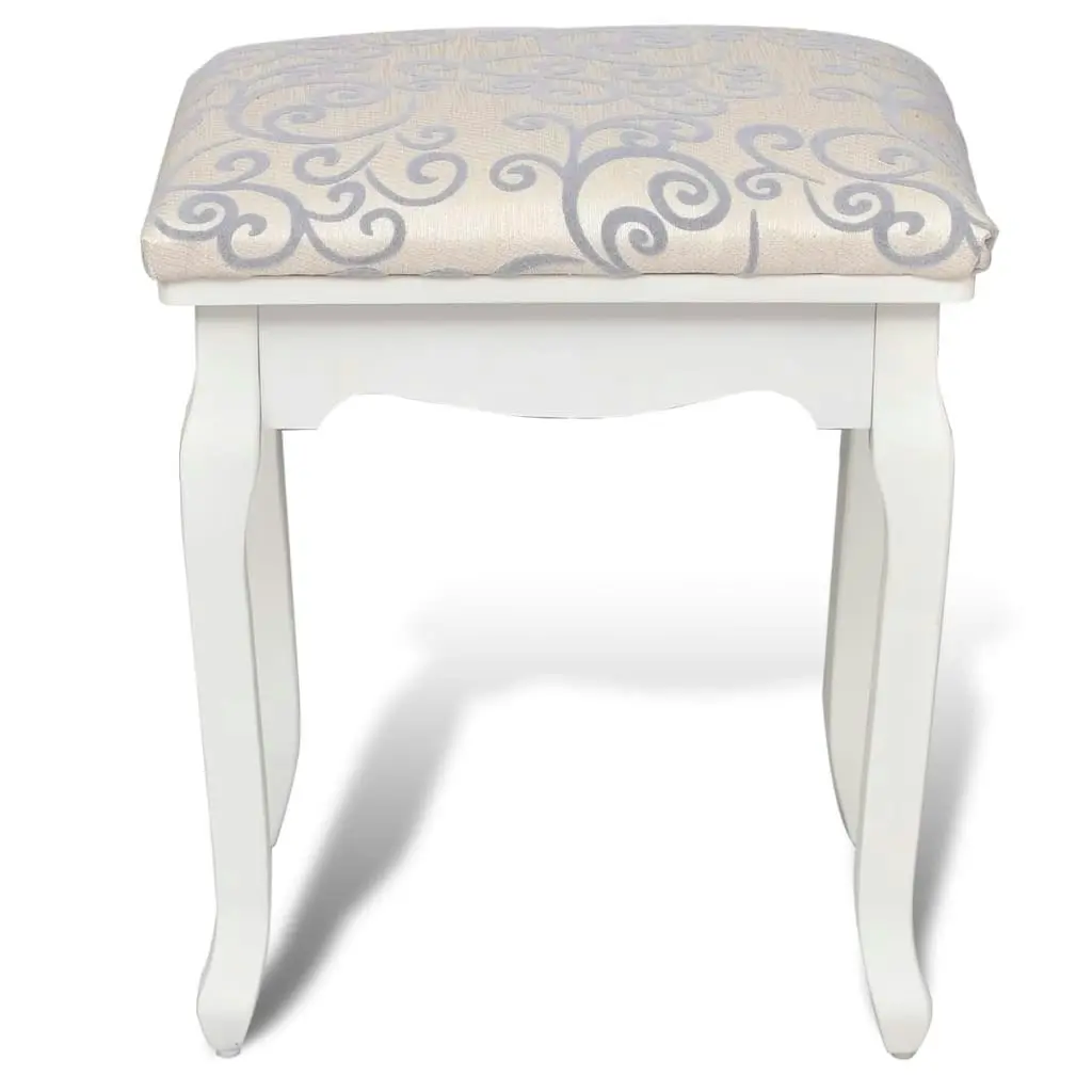 Dressing Stool Warm White Fabric 240316